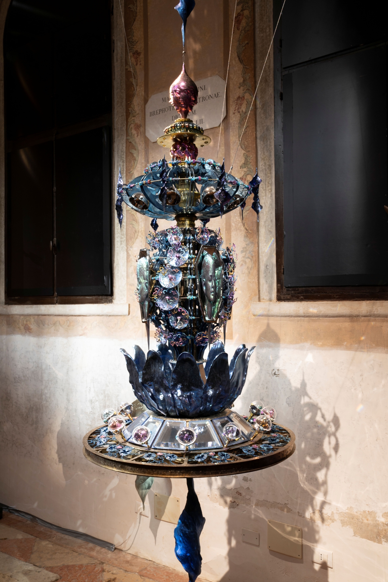 Installation view of  “Wallace Chan: Vessels of Other Worlds” at the Pieta Chapel in Venice, Italy (Courtesy of the artist)