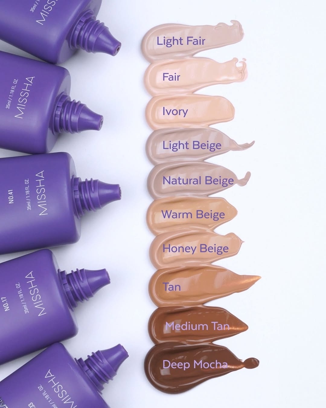 Promotional image of Missha BB cream lineup showing range of skin tone shades, representing the K-beauty skincare-makeup hybrid trend popular with Korean men