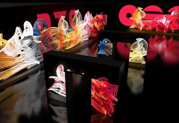 A captivating view of 'Arirang Garden Body to Body' immersive installation at Arte Museum Las Vegas.