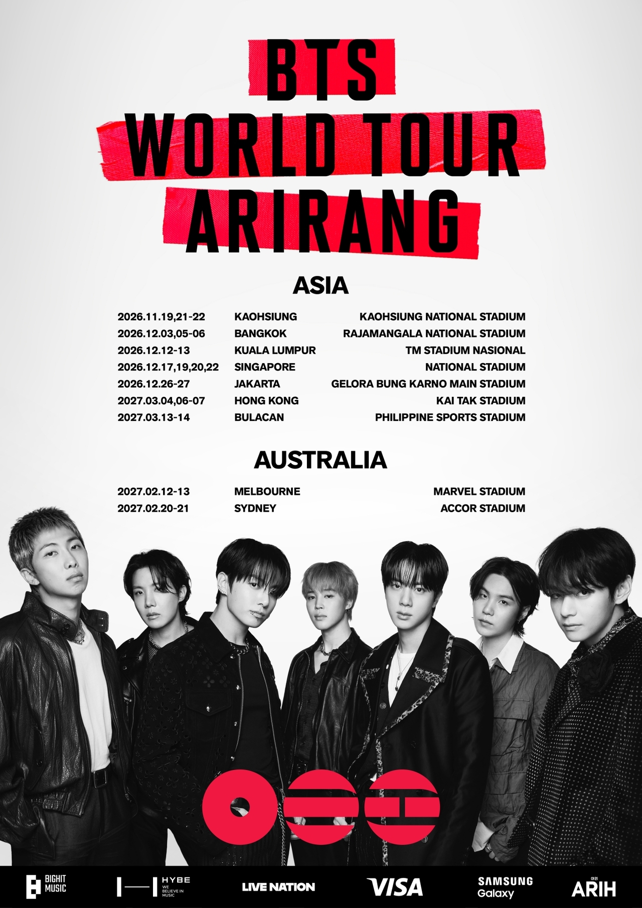 Poster promoting BTS' Asia-Australia leg of the