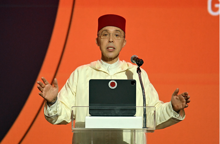 Moroccan Ambassador to Korea Chafik Rachadi speaks ot Africa Day 2026 at the Grand Hyatt in Seoul on Wednesday. (Im se-jun/ The Korea Herald)