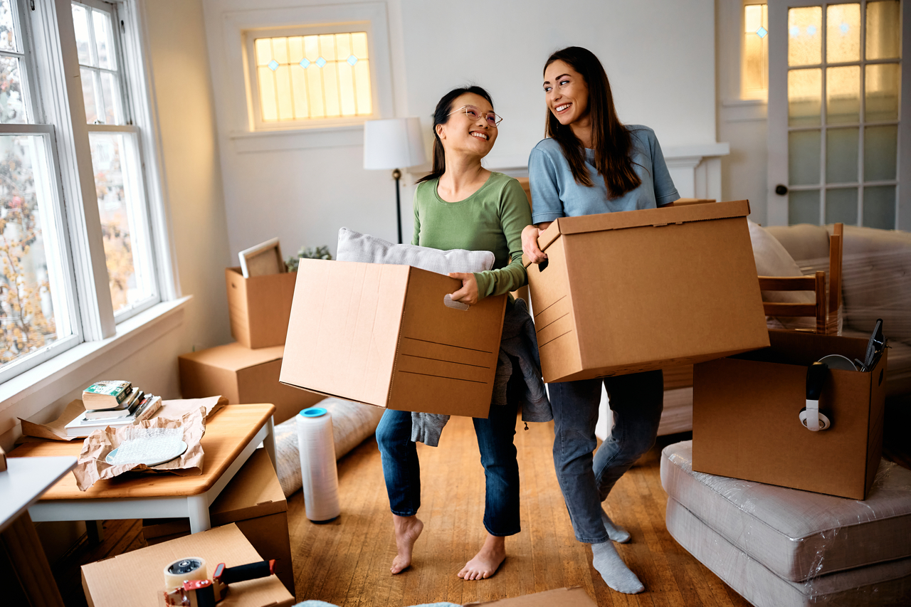A stock image of women moving to a new home (Getty Images Bank)