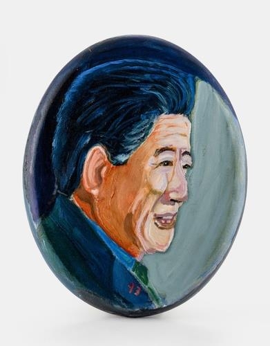 This photo, released by the Awakened Citizens Cultural Experience Exhibition Hall on Tuesday, shows a portrait of late former President Roh Moo-hyun painted by former US President George W. Bush. (Yonhap)