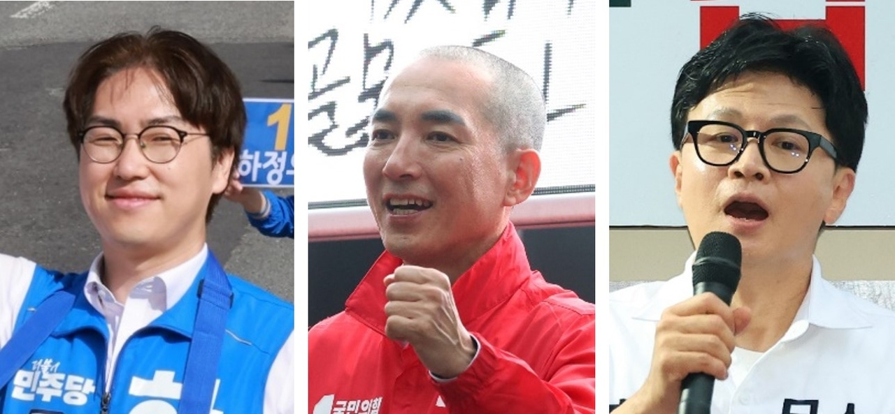 Ha Jung-woo (from left), Park Min-shik and Han Dong-hoon (Yonhap)