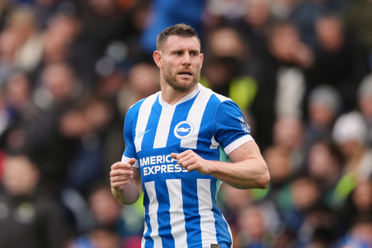 Brighton’s James Milner plays against Nottingham Forest, in Brighton, England, March 1. (AP-Yonhap)