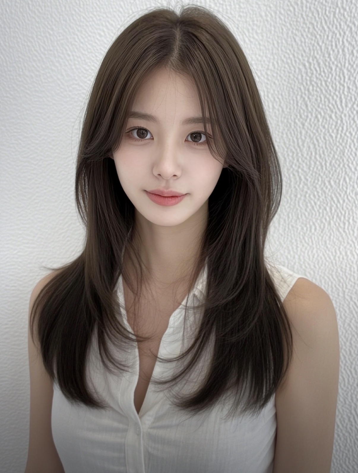 Layered cut with C-curl perm (Juno Hair)