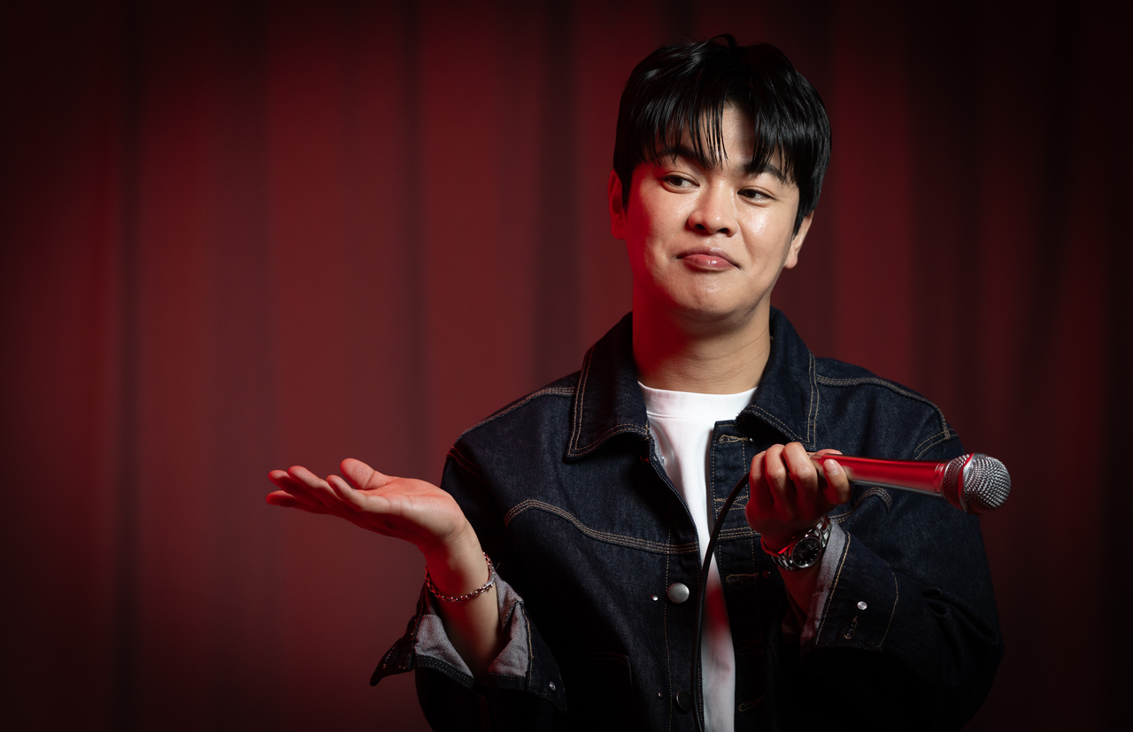 Comedian Kim Dong-ha poses for a photo before an interview with The Korea Herald at its office in Seoul on May 28. (Yoon Chang-bin/The Korea Herald)