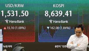 Kospi snaps 3-day rise on profit-taking; won sharply down