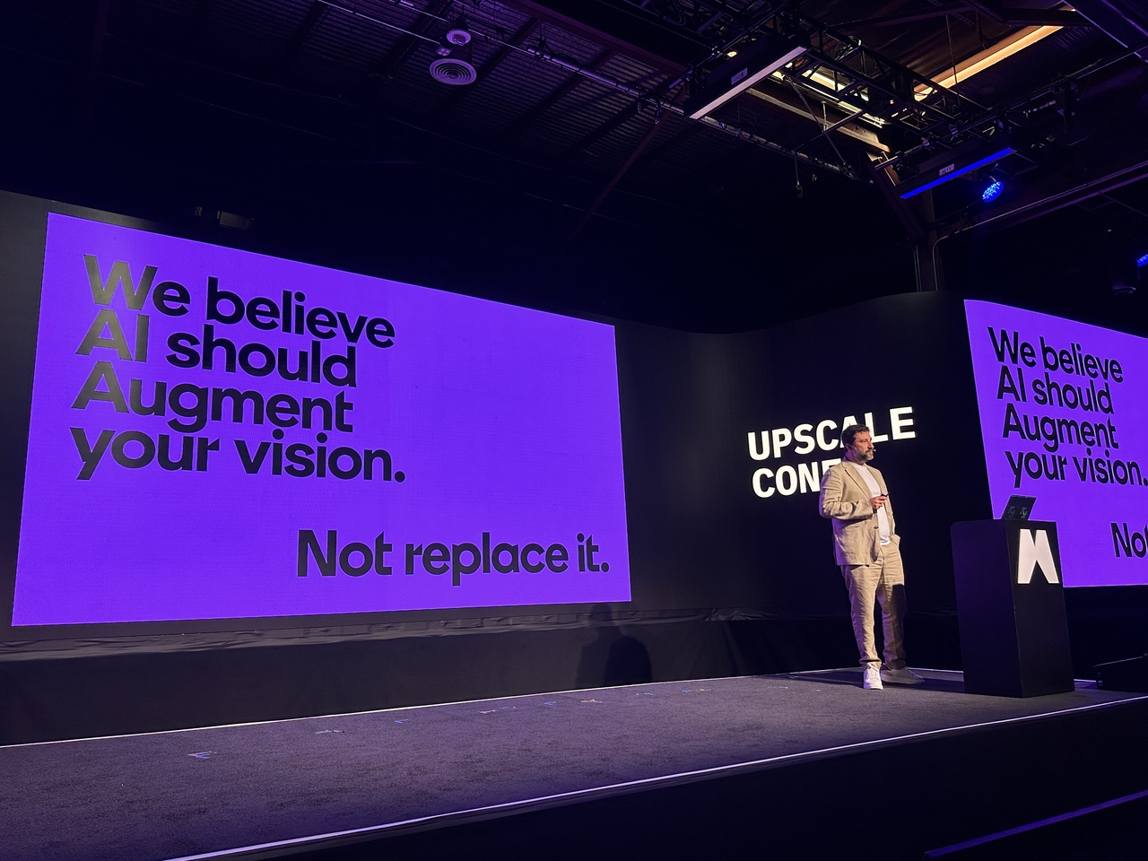 Joaquin Cuenca, CEO of Magnific, speaks at the Upscale Conference held in San Francisco, Wednesday. (Choi Jeong-yoon/ The Korea Herald)