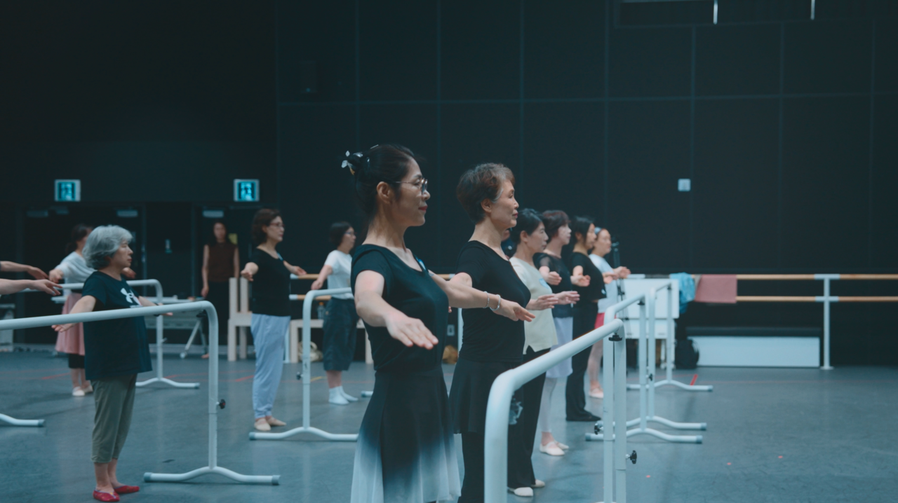 Ballet enthusiasts practice during a ballet class at a studio in Seoul. (Sejong Center for the Performing Arts)