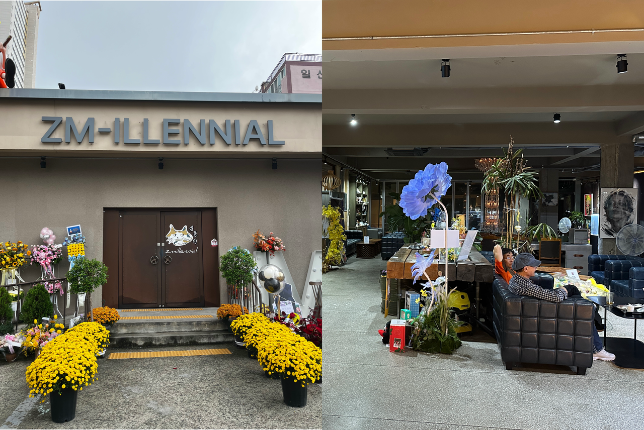 Z-Millennial, the cafe operated by Jimin's father in Busan, is adorned with BTS photos and letters from visiting fans, making it a popular stop BTS' fandom, Army. (Tammy Park/The Korea Herald)