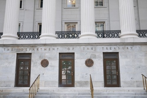 The Department of the Treasury in Washington. (Yonhap)