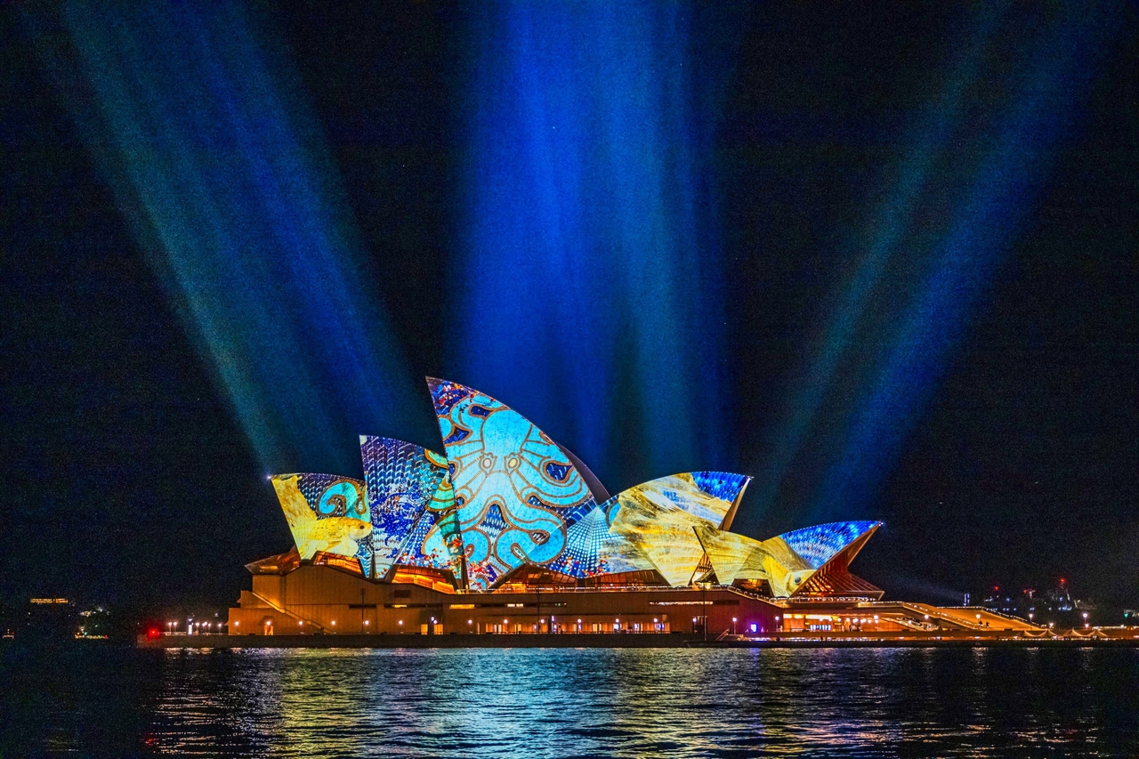 The Sydney Opera House transforms into a dazzling spectacle each night during the Vivid Sydney festival.