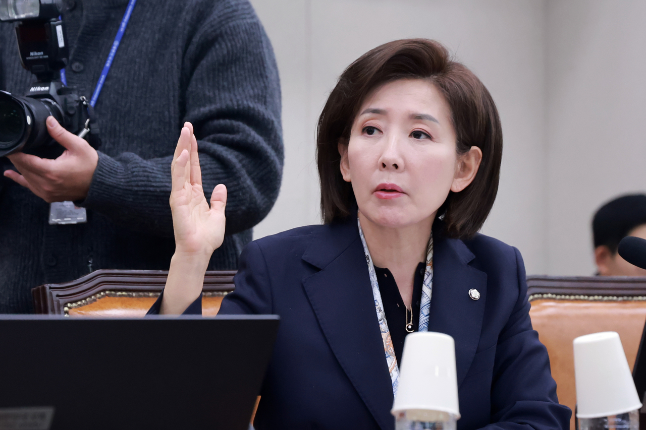 나경원 국민의힘 의원이 의사진행 발언을 요청하고 있다. [연합]