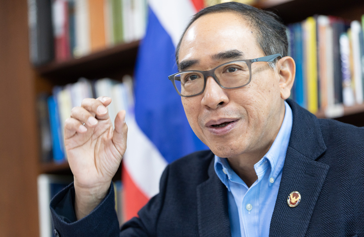 Thailand's Ambassador to Korea Tanee Sangrat speaks during an interview with The Korea Herald on Friday. (Yoon Chang-bin/The Korea Herald)