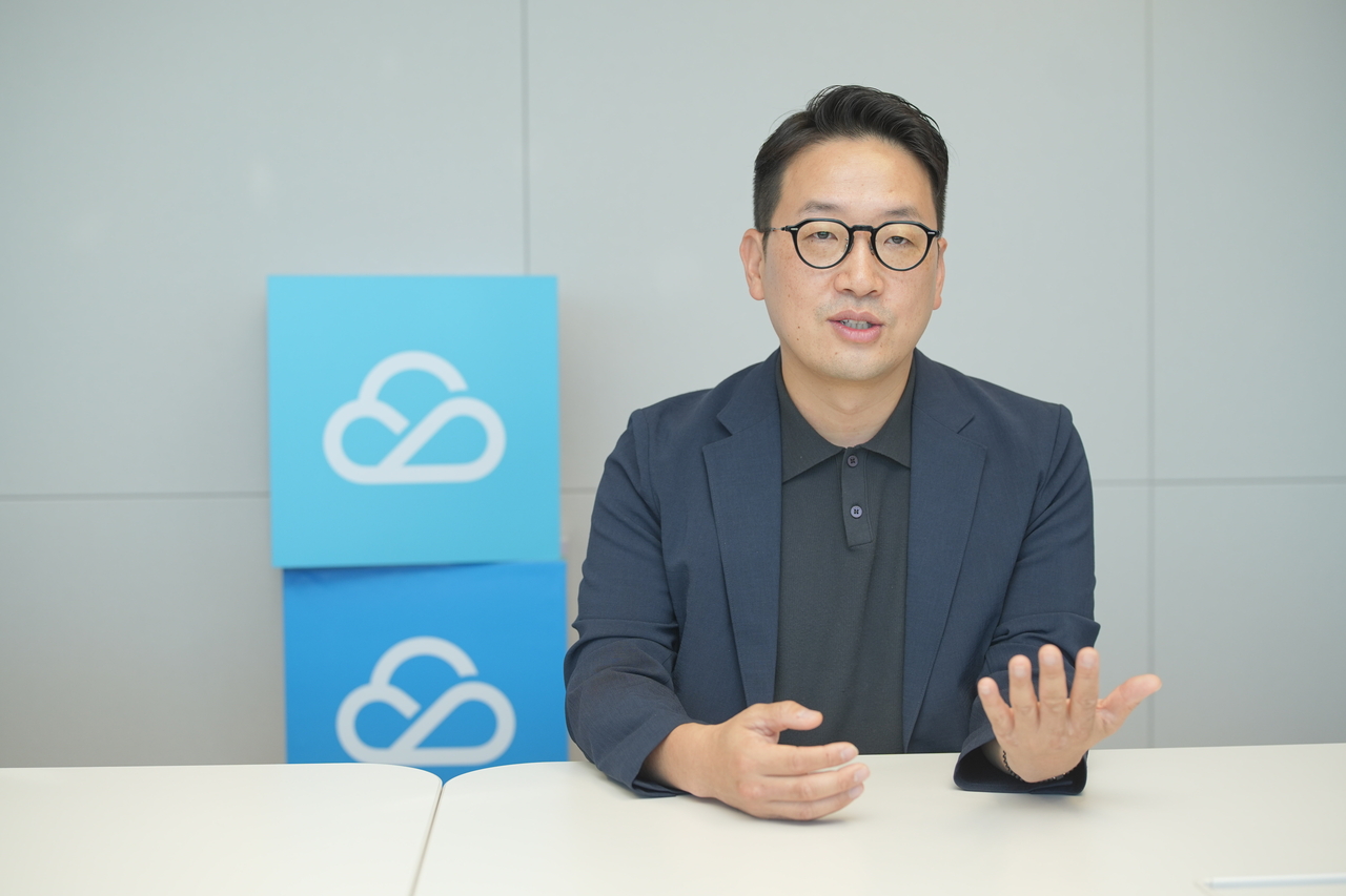 Heo Jeong-pil, country manager of Tencent Cloud Korea, speaks during an interview with The Korea Herald in Seoul on Monday. (Tencent Cloud)