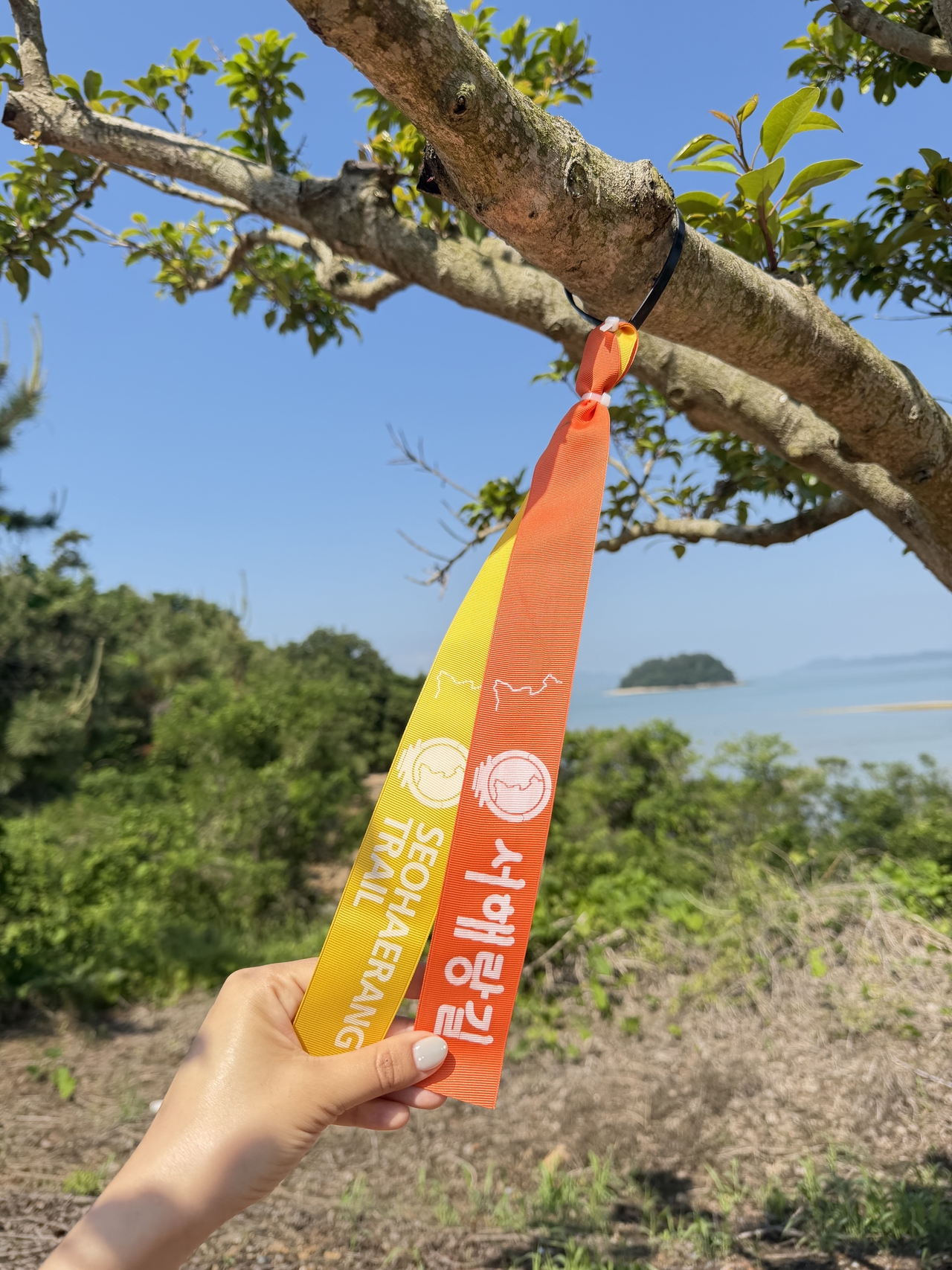 Trail waymarkers on Seohaerang Trail (Hong Yoo/The Korea Herald)
