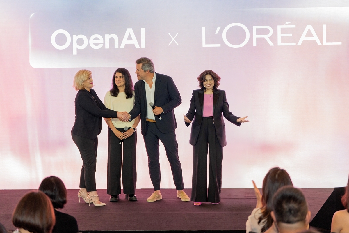 Officials from L'Oreal Group and OpenAI announce a strategic partnership at Viva Technology 2026 in Paris on Thursday. (L'Oreal)