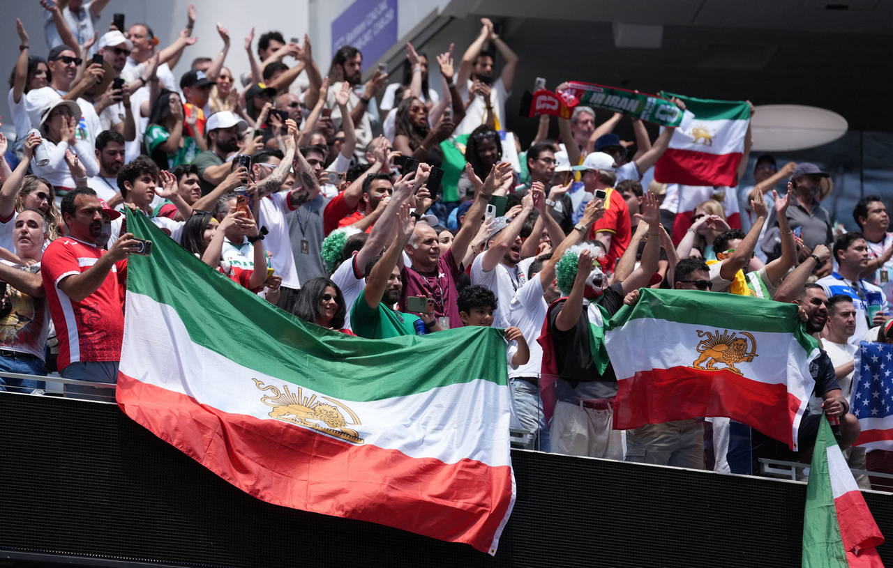 Soccer Football - FIFA World Cup 2026 - Group G - Belgium v Iran - Los Angeles Stadium, Inglewood, California, U.S. - June 21, 2026 Iran fans after the match IMAGN IMAGES via Reuters/Kirby Lee