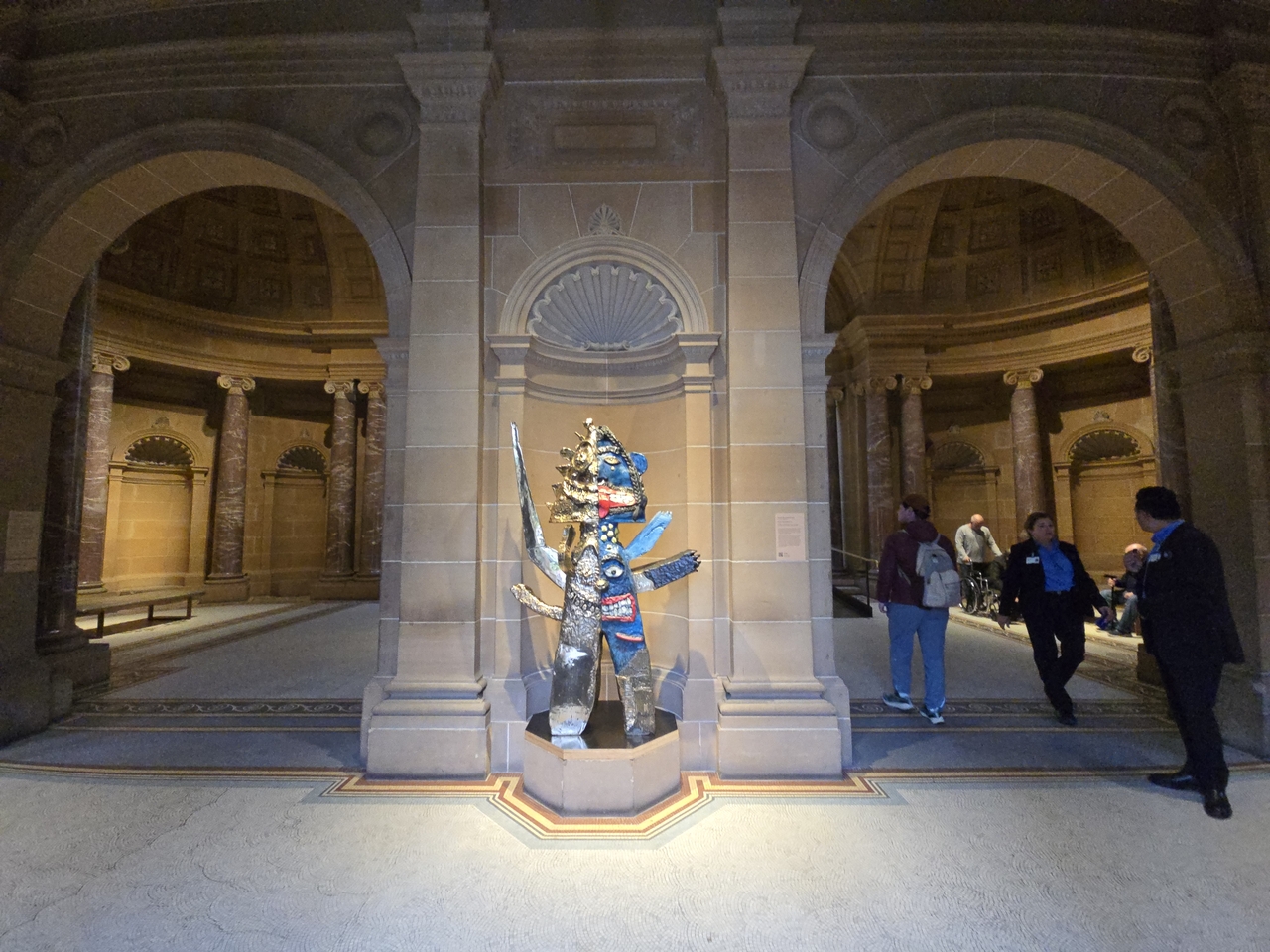 The gallery entrance, styled to evoke an ancient sacred site