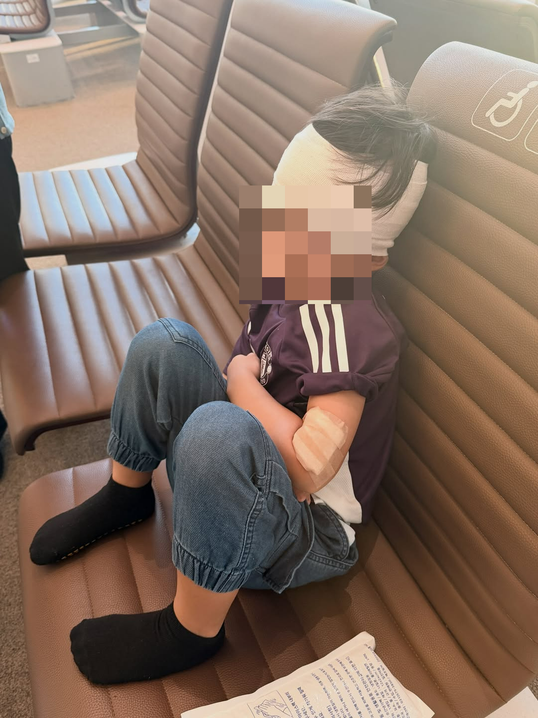 A 6-year-old Singaporean boy was injured after being struck by an airport buggy at Incheon Airport on Wednesday. (Kayden Khoo's Instagram)