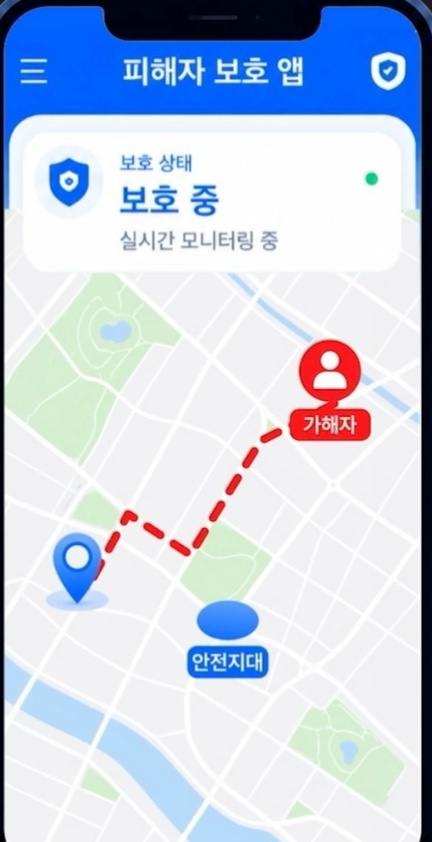 An antistalking mobile app shows victims the real-time location of suspected stalkers. (Ministry of Justice)