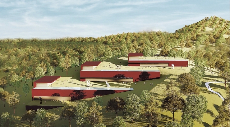 A rendering of the proposed Centre Pompidou Busan at Igidae Art Park in Busan (Busan Metropolitan City)
