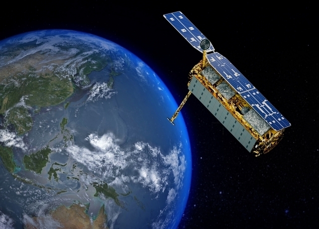 An artist's rendering of the Arirang-6 multipurpose satellite in orbit. [Korea Aerospace Research Institute]