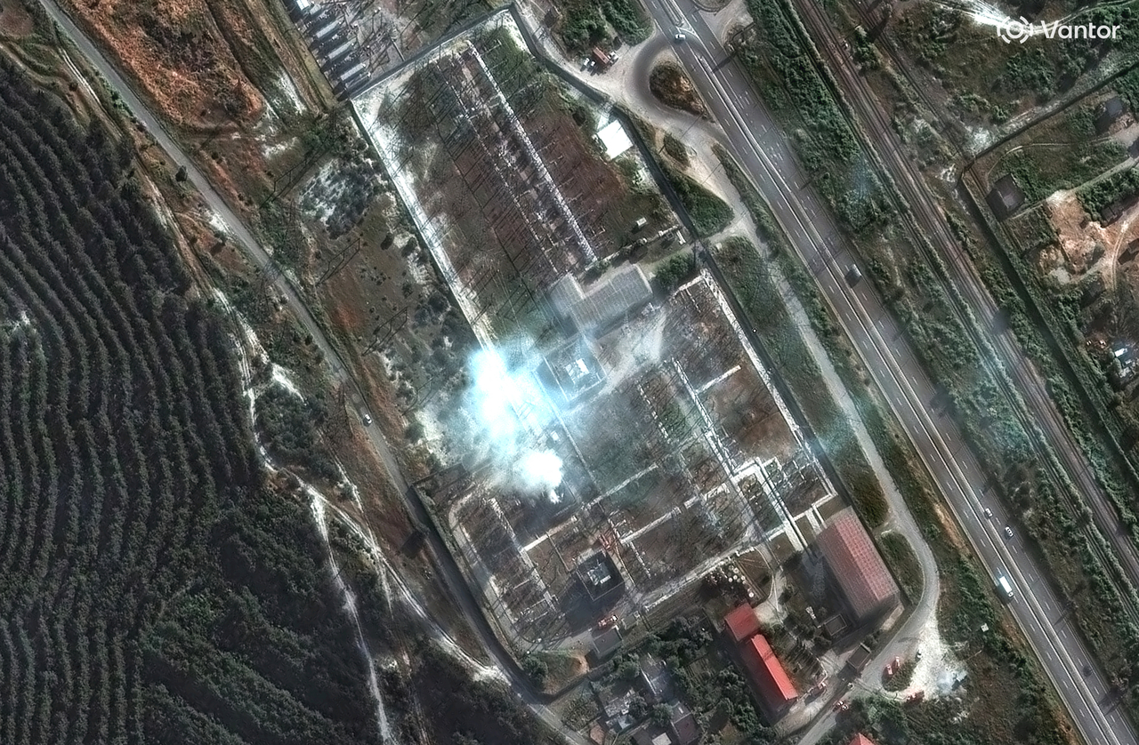 A satellite image shows an overview of the Sevastopol power substation after local officials said Ukrainian drones knocked out power in Sevastopol, Crimea, Wednesday. (Reuters-Yonhap)