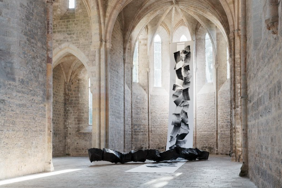 Views of Lee Bae's exhibition "En attendant" at Abbey of Beaulieu-en-Rouergue, Ginals, France (Centre des monuments nationaux, Perrotin)