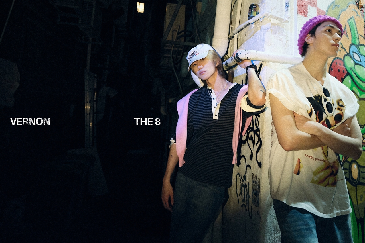 V8, consisting of members Vernon (right) and The8 of Seventeen (Pledis Entertainment)