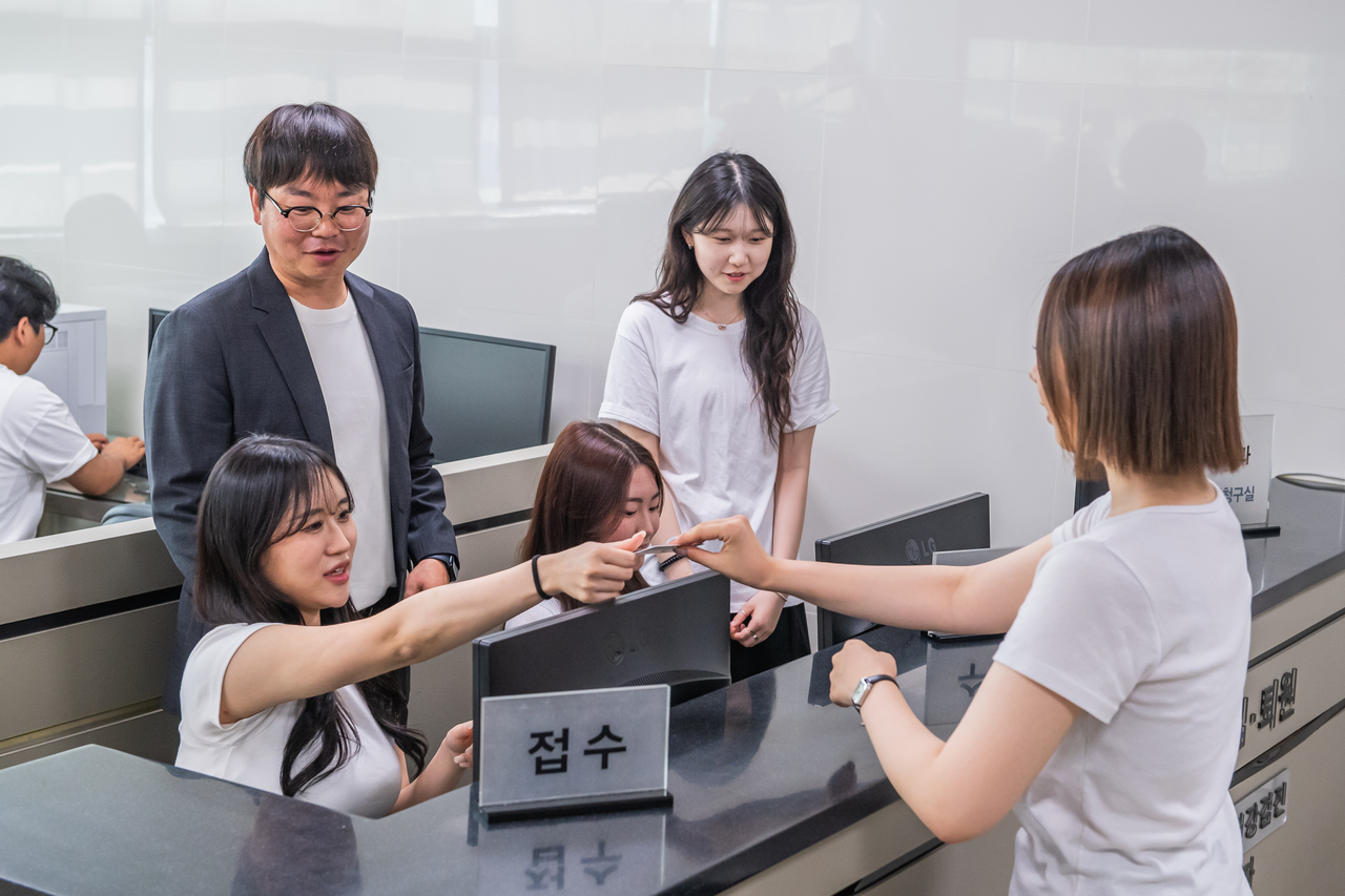 대구보건대 보건행정학과 실습 모습.[대구보건대 제공]