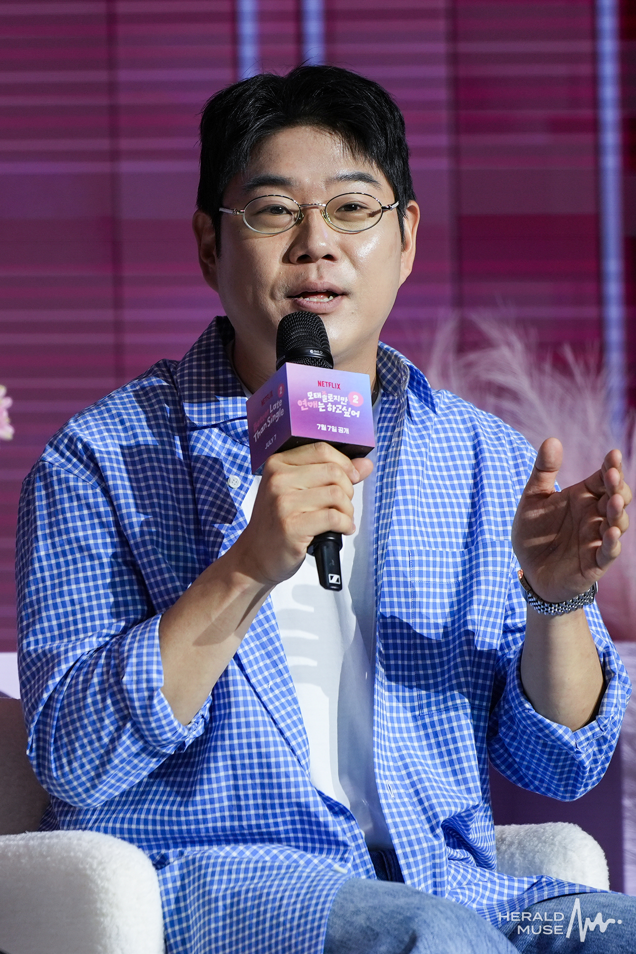 [헤럴드뮤즈=민경빈 기자] 원승재 PD가 1일 오전 서울시 마포구 호텔 나루에서 열린 넷플릭스 시리즈 ‘모태솔로지만 연애는 하고 싶어’ (이하 모솔연애)시즌2 제작발표회에 참석해 소감을 전하고 있다.