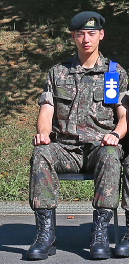 A photo of Cha Eun-woo at Korea Army Training Center, released on Aug. 13, 2025 (Korea Army Training Center website)