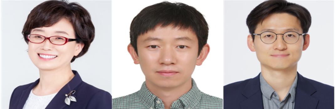 From left: Kim Hyun-jung, professor at Sogang University, and Ji Ho-il and Kwon Deok-hwang, researchers at KIST. [Provided by the National Research Foundation of Korea]
