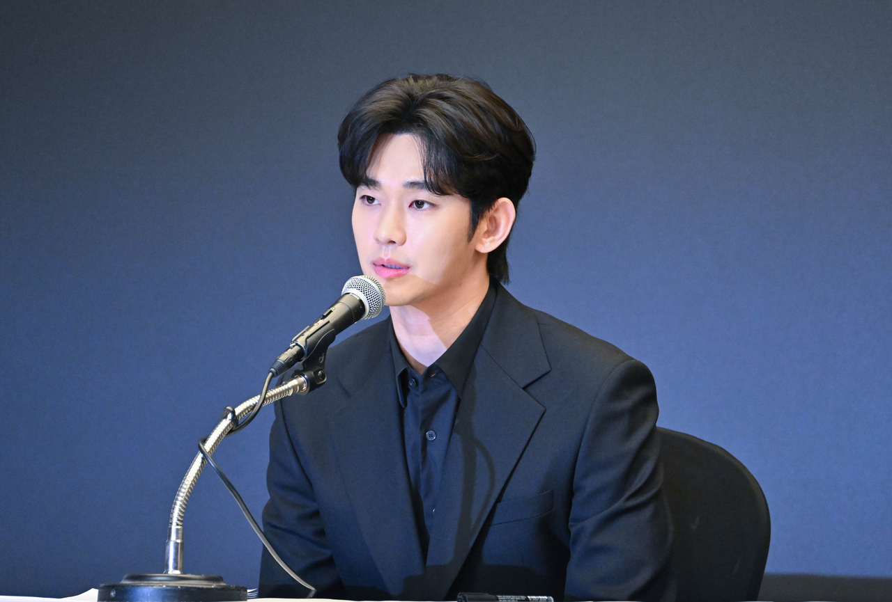 Actor Kim Soo-hyun speaks at a press conference. (The Korea Herald/Im Se-jun)
