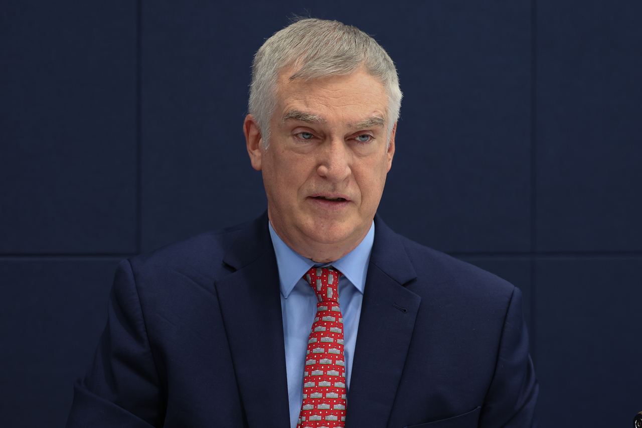 This photo, taken on June 16, shows Fred Fleitz, who served as chief of staff of the National Security Council during President Donald Trump's first term, speaking during an interview with Yonhap News Agency in Seoul. (Yonhap)