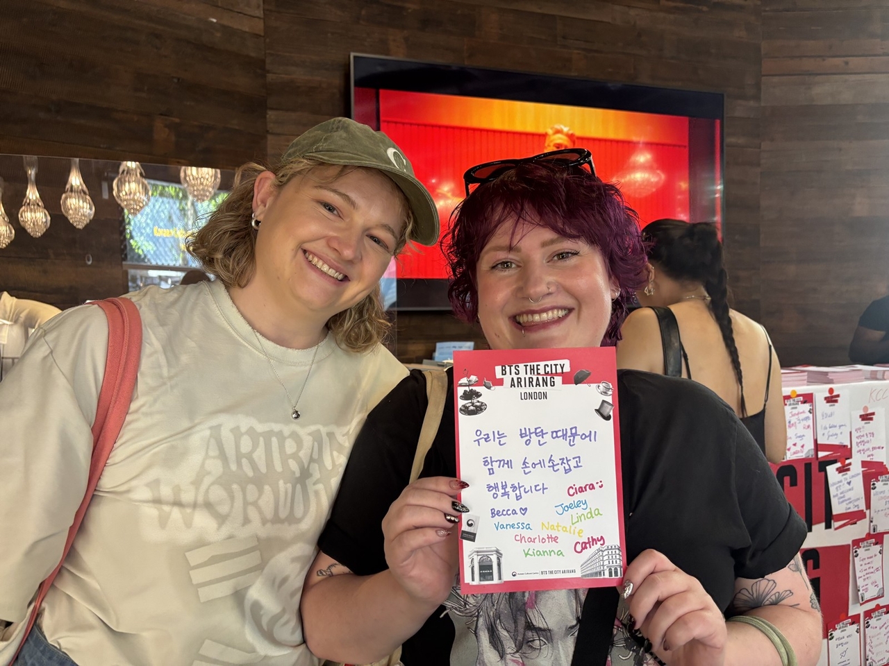 Fans celebrate BTS The City Arirang London on July 4 in the Korean Cultural Centre UK (Yonhap)