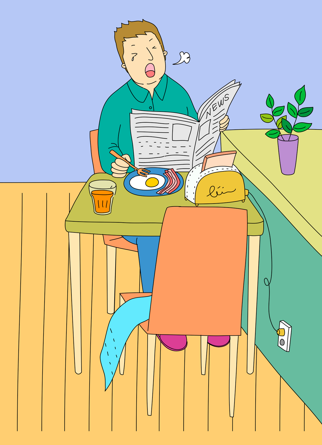 An illustration depicting a man living by himself. (123rf)