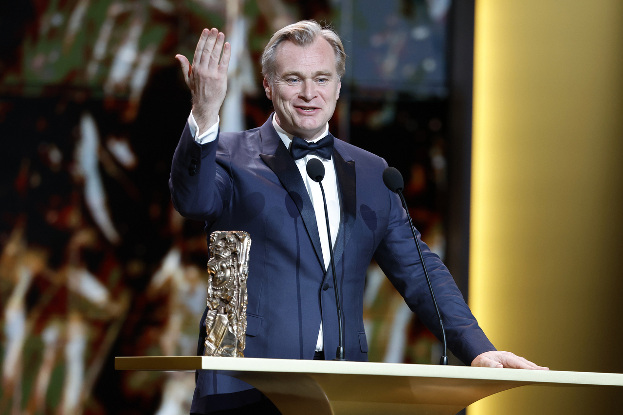 Christopher Nolan accepts the honorary Cesar Award during the 49th Cesar Awards ceremony at the Olympia music hall in Paris, France, on February 23, 2024. (Getty Images)