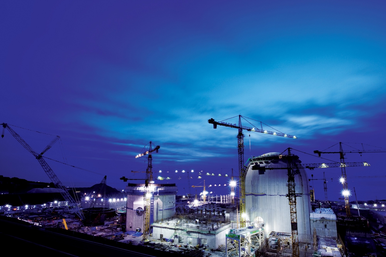 Construction site of Shin Wolsong Nuclear Power Plant Units 1 and 2 in Gyeongju, North Gyeongsang Province. (Daewoo E&C)