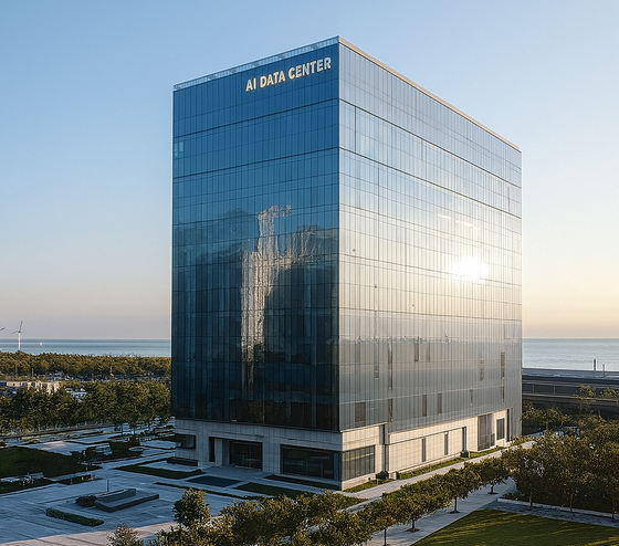 A rendering of the Ulsan AI data center under construction at the Mipo National Industrial Complex. [Provided by SK Group]