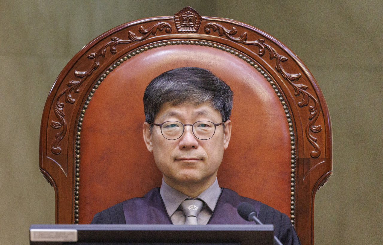 대법원이 10일 조희대 대법원장이 신임 법원행정처장에 노경필 대법관을 오는 14일자로 임명한다고 밝혔다. 사진은 지난해 3월 대법원 전원합의체 선고 당시 노 대법관 모습. [연합]