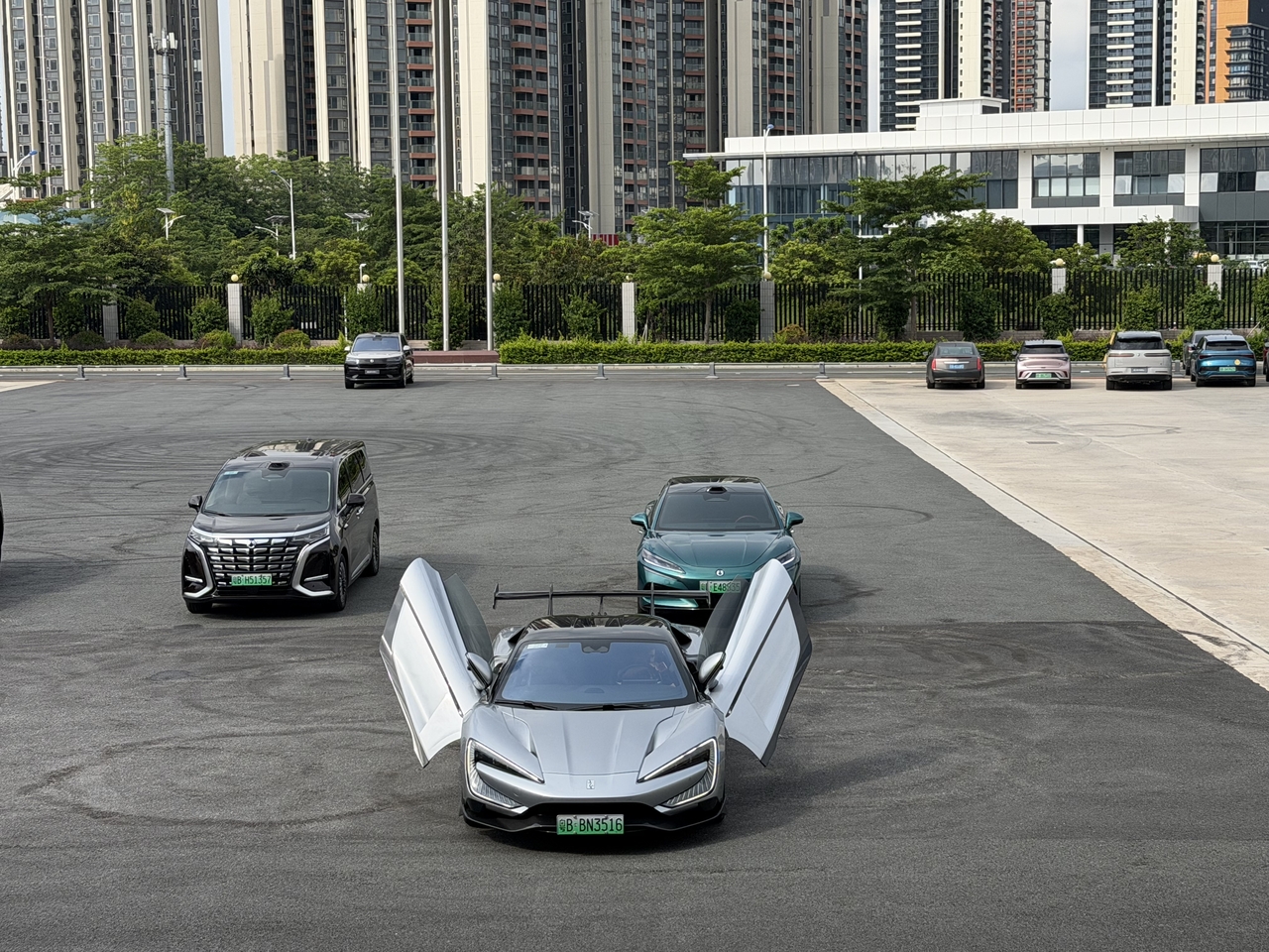 BYD's EVs are on display on June 25 at its headquarters in Shenzhen, China. (Park Ga-young/The Korea Herald)