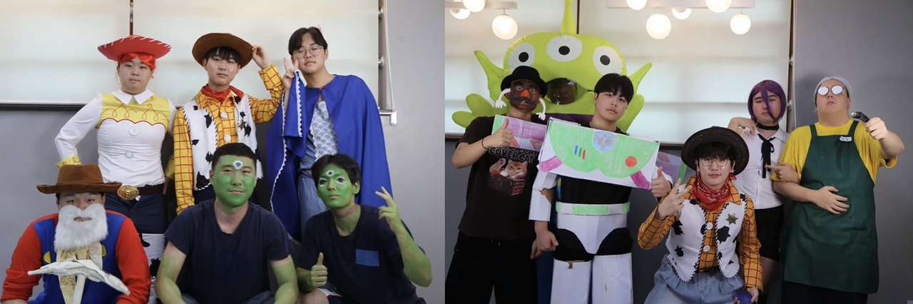 Uijeongbu High School seniors dress as characters from Toy Story for their graduation photo, released Monday. (@uhbs.official)