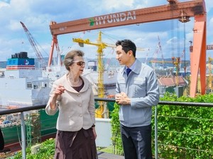 Princess Anne visits HD Hyundai to bolster maritime ties