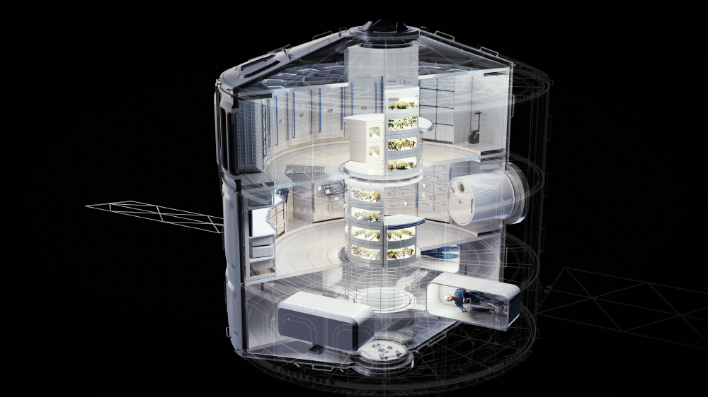 Interior rendering of the Starlab commercial space station. [Captured from Starlab Space website]