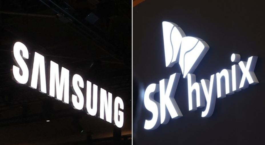 Samsung Electronics and SK Hynix logos.