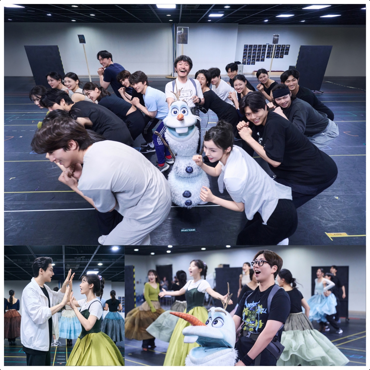 Cast members of the musical "Frozen" rehearse before the premiere. (Clip Service)