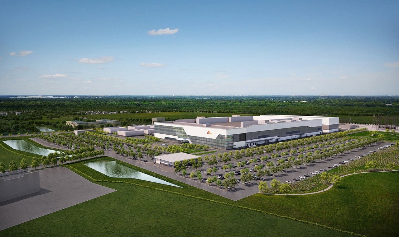 A rendering of SK hynix's $3.87 billion advanced packaging plant under construction in Indiana (SK hynix)